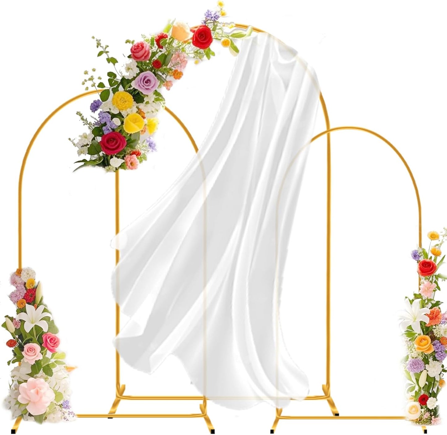 Metal Arch Backdrop Stand Set of 3 for Elegant Celebrations