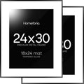 Homeforia 24x30 Black Poster Frame with Mat for Stunning Displays