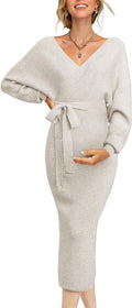 Comfortable Nursing Dress for Winter Maternity Baby Shower Photos