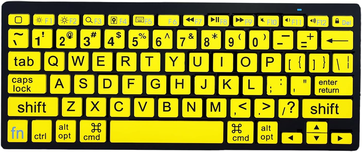 Large Print Mini Bluetooth Keyboard for Seniors and Low Vision
