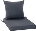 Patio Chair Cushions 24 x 24 in - Water Resistant Backrest & Seat Set