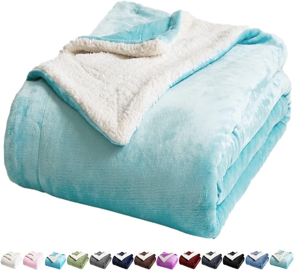 LBRO2M Sherpa Fleece Bed Blanket Queen Size for Cozy Comfort