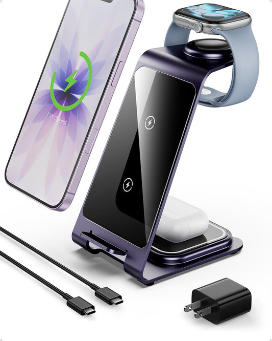 Intoval 3 in 1 Wireless Charging Station for iPhone and Apple Watch