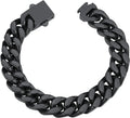 Cuban Link Bracelet for Men, Black or 18K Gold Plated - 7.5/8.3/9 in