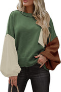 Dokotoo Women's Ribbed Lantern Sleeve Pullover Sweater - Cozy Fit fall