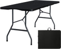 Folding Table 6ft Portable Heavy Duty Plastic Fold-in-Half - Sturdy 6