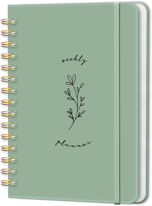 Undated Weekly Planner - Achieve Goals & Track Habits, Green