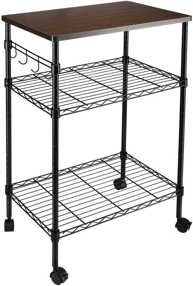 Vasitelan Adjustable Shelves Microwave Cart