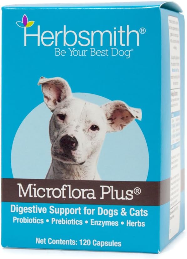 Herbsmith Microflora Plus Dog Digestion Aid Probiotics 120 Capsules