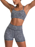 Women's 2 Piece Workout Set High Waisted Biker Shorts & Crop Bra