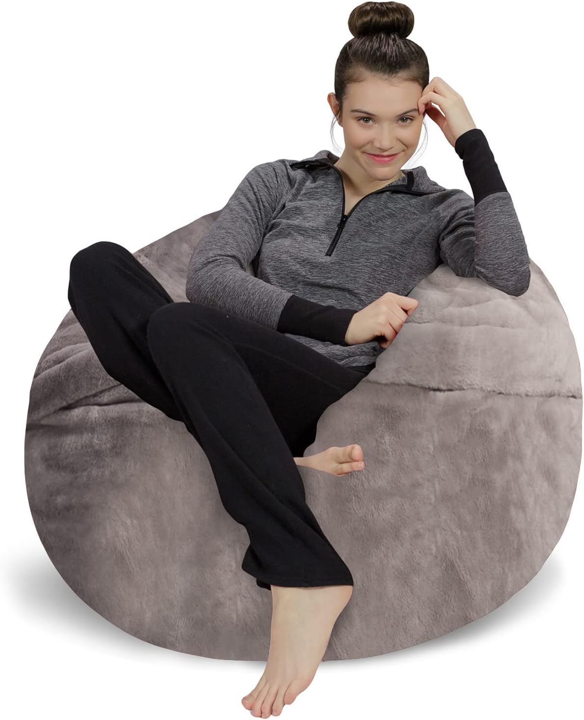 Plush Memory Foam Bean Bag Chair - Ultra Soft Faux Fur - Cozy Dorm Furniture - Sofa Sack