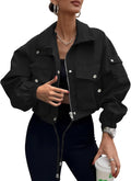 Womens Cropped Bomber Jacket - Lightweight Utility Anorak UEAL