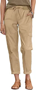 Dokotoo Womens Cargo Pants High Waist Casual 4 Pocketed Hiking Pants