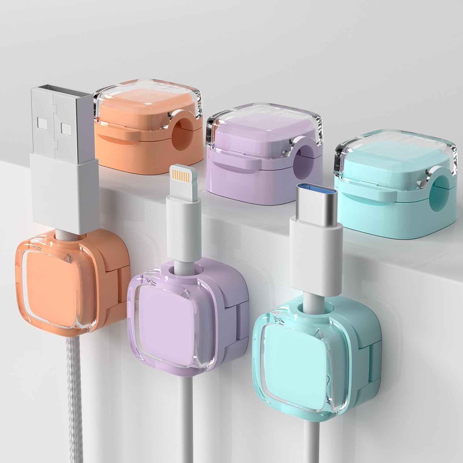 6-Pack Magnetic Cable Clips for Easy Desk Organization