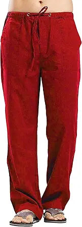 Casual Loose Fit Straight-Legs Stretchy Waist Beach Pants Review