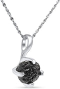 Natural Raw Gemstone Pendant Chain Necklace - Dainty White Gold 925