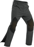 Mens Snow Ski Pants Fleece Lined Waterproof Softshell - Dark Grey 36