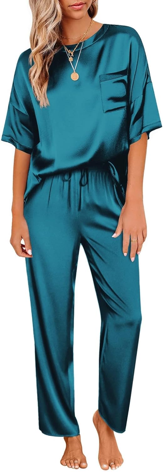 Ekouaer Womens Satin Silky Pajama Set for Ultimate Comfort