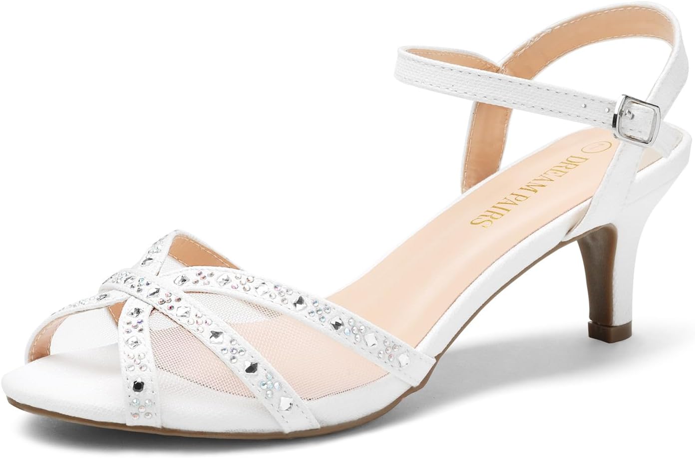 DREAM PAIRS Women's Nina Low Heel Pump Sandals for Comfort