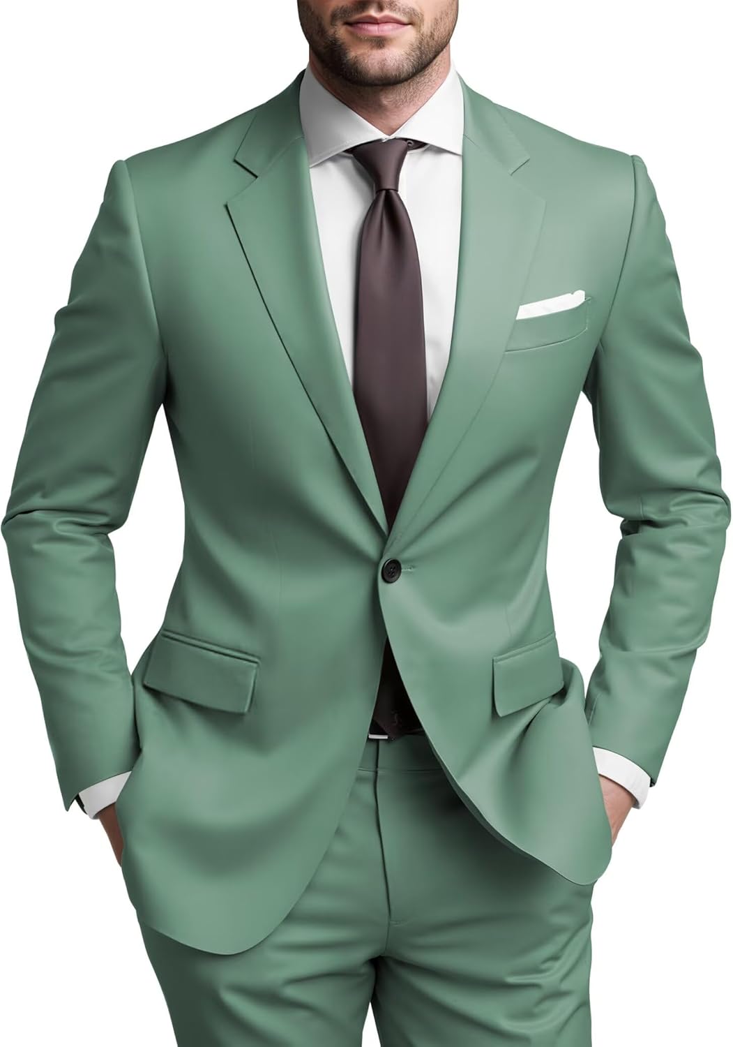 Mens Regular Fit 2 Piece Suit for Weddings and Business Events
