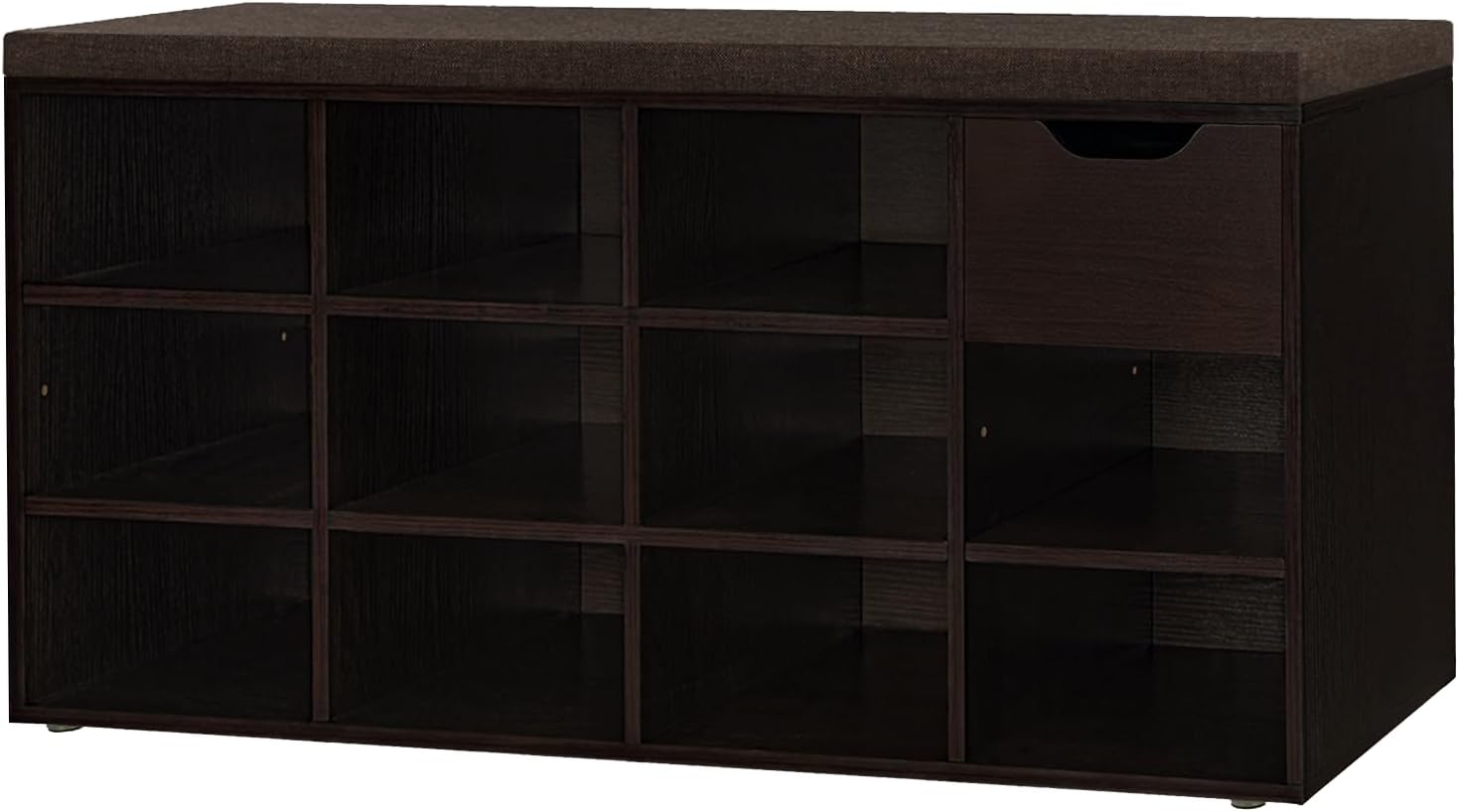 DINZI LVJ Shoe Bench with Drawer and 11 Cubbies for Storage