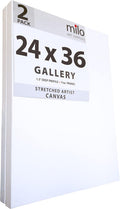 Milo Stretched Artist Canvas 24 x 36 in 2 Pack for Painting