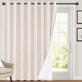 100% Blackout Curtains for Sliding Doors 84 in - Thermal Linen Look