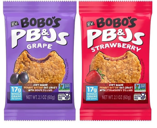 Bobo's Gluten Free PB&J Bars Variety Pack with Bag Clip