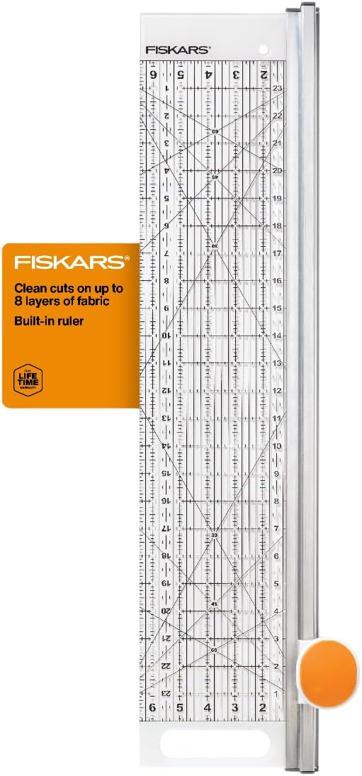 Fiskars Rotary Cutter and Ruler for Precise Fabric Cutting