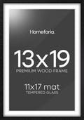 13x19 Picture Frame Black Wood with 11x17 Mat - Gallery Look
