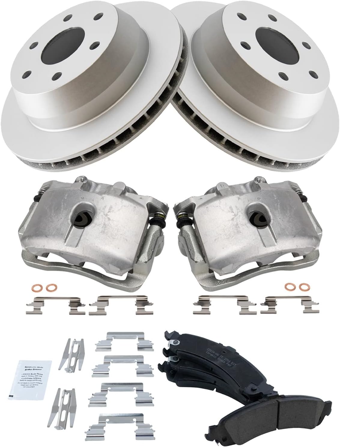 TRQ Rear Brake Pad & Rotor Kit for Cadillac Escalade & Silverado