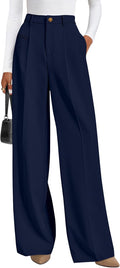 Womens Wide Leg Dress Pants High Waisted Palazzo - Flowy Fit