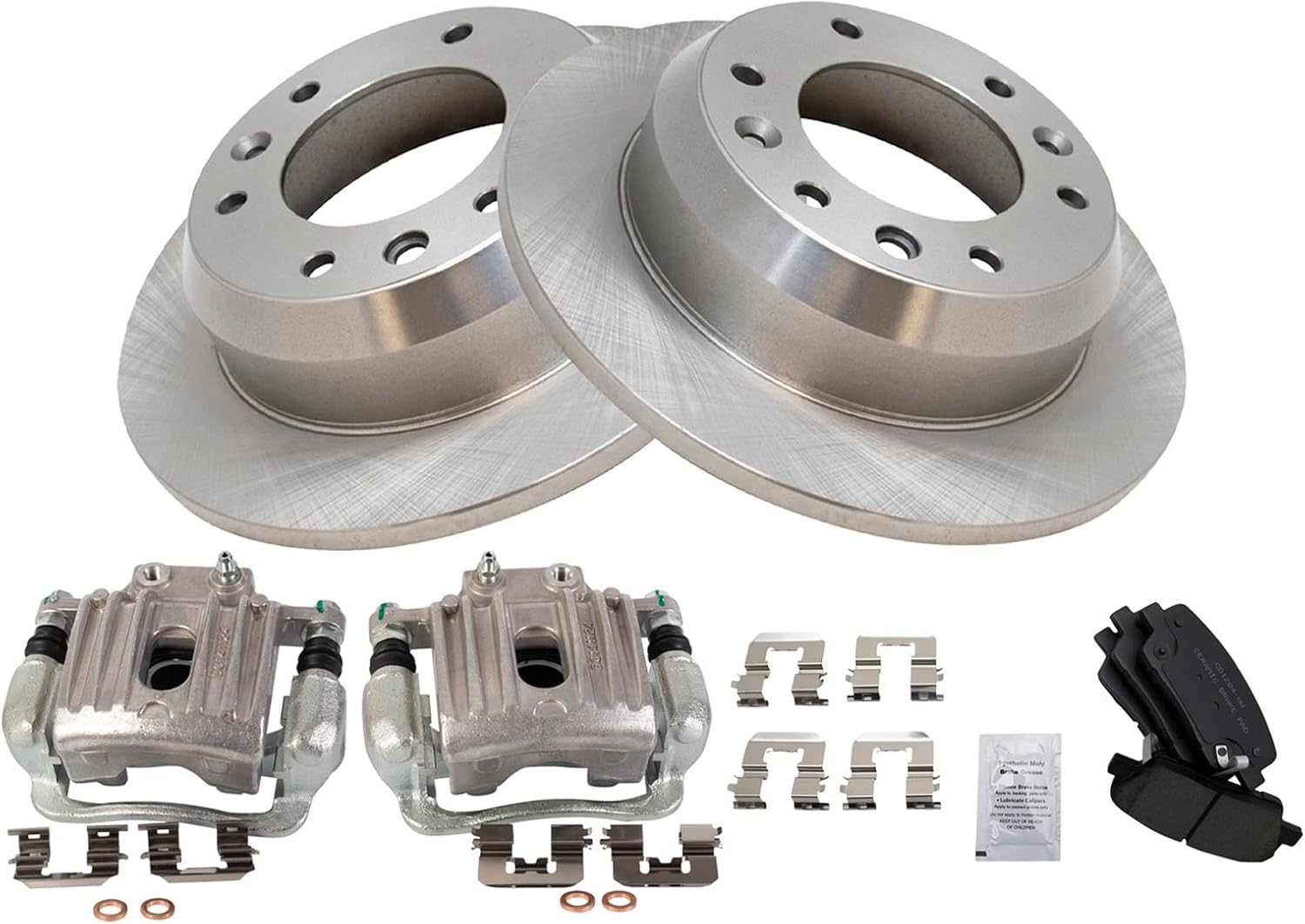 TRQ Rear Brake Pad & Rotor Kit for 2007-2008 Hyundai Entourage