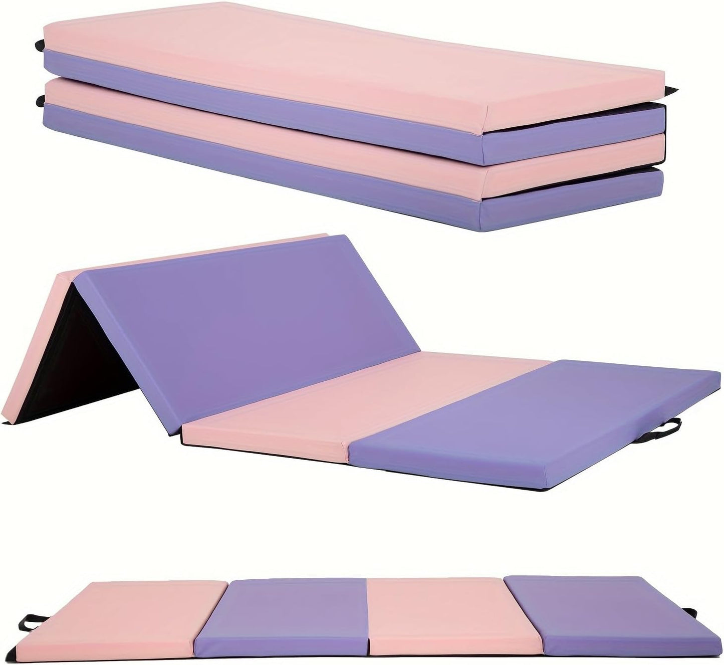 Pink Folding Gym Mat - Thick & Portable for Gymnastics
