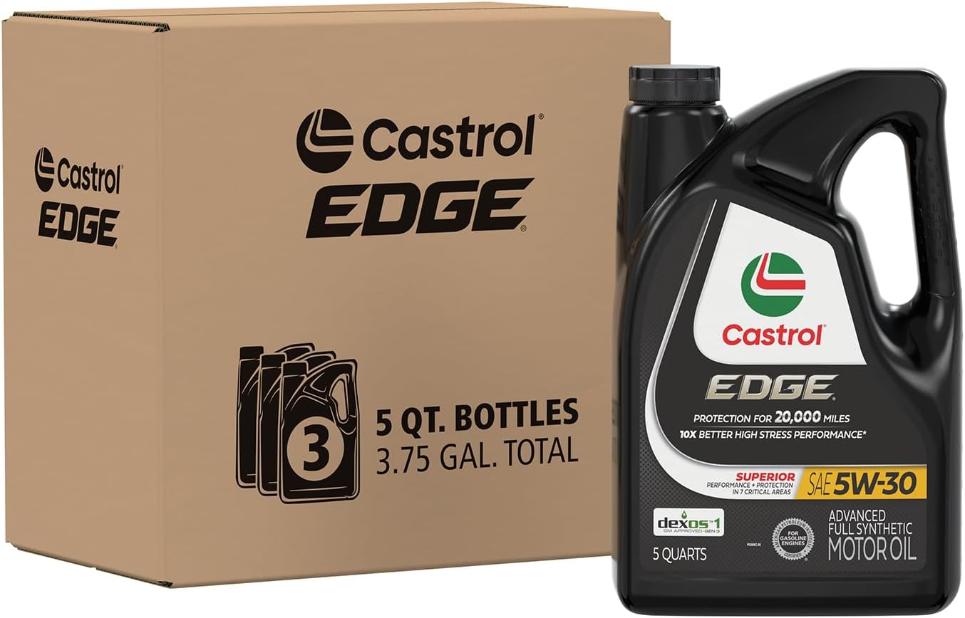Castrol EDGE 5W-30 Full Synthetic Motor Oil, 3 Pack, 5 Quarts