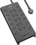 TROND 4000 Joules Power Strip: 22 Outlets, USB Ports