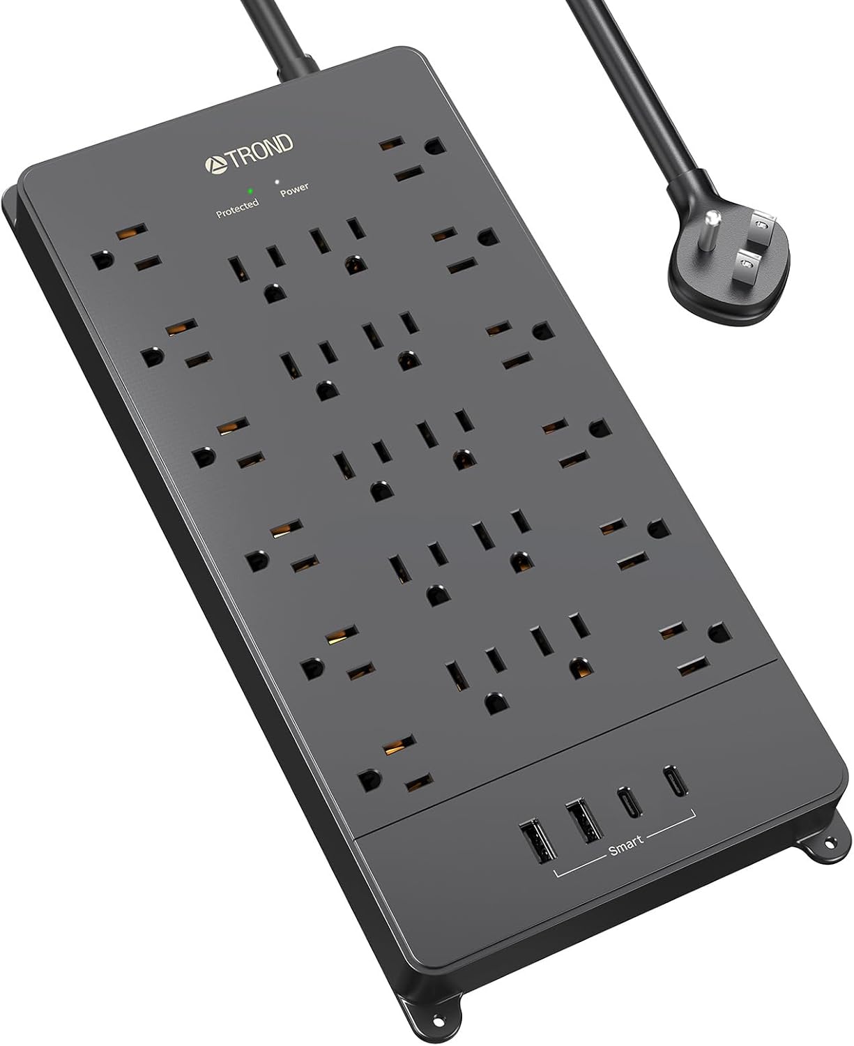 TROND 4000 Joules Power Strip: 22 Outlets, USB Ports