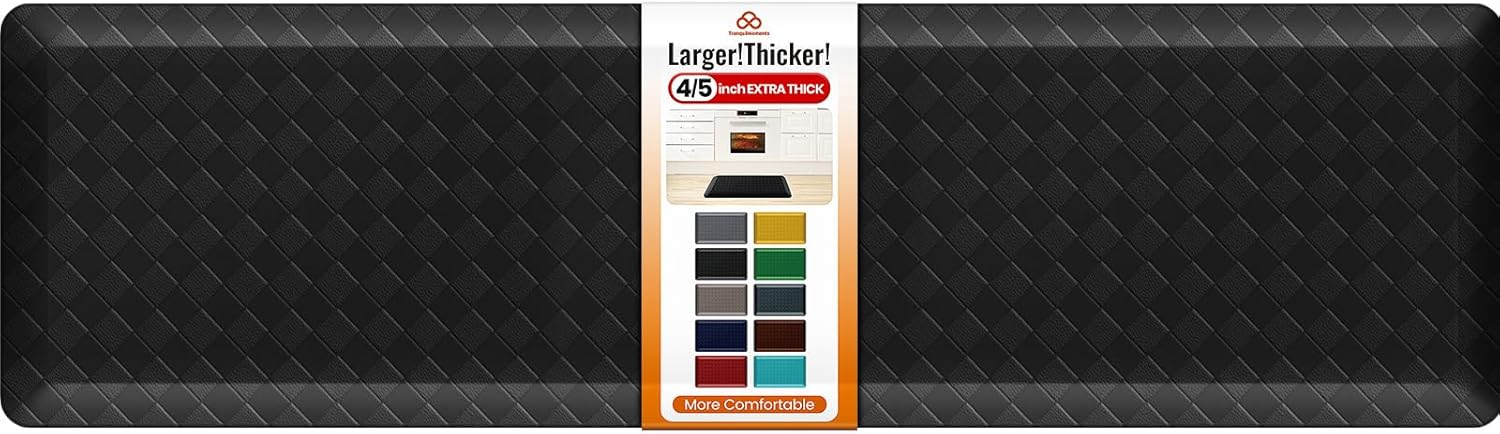 4/5 Inch Extra Thick Kitchen Mats for Floor - Non Slip Comfort