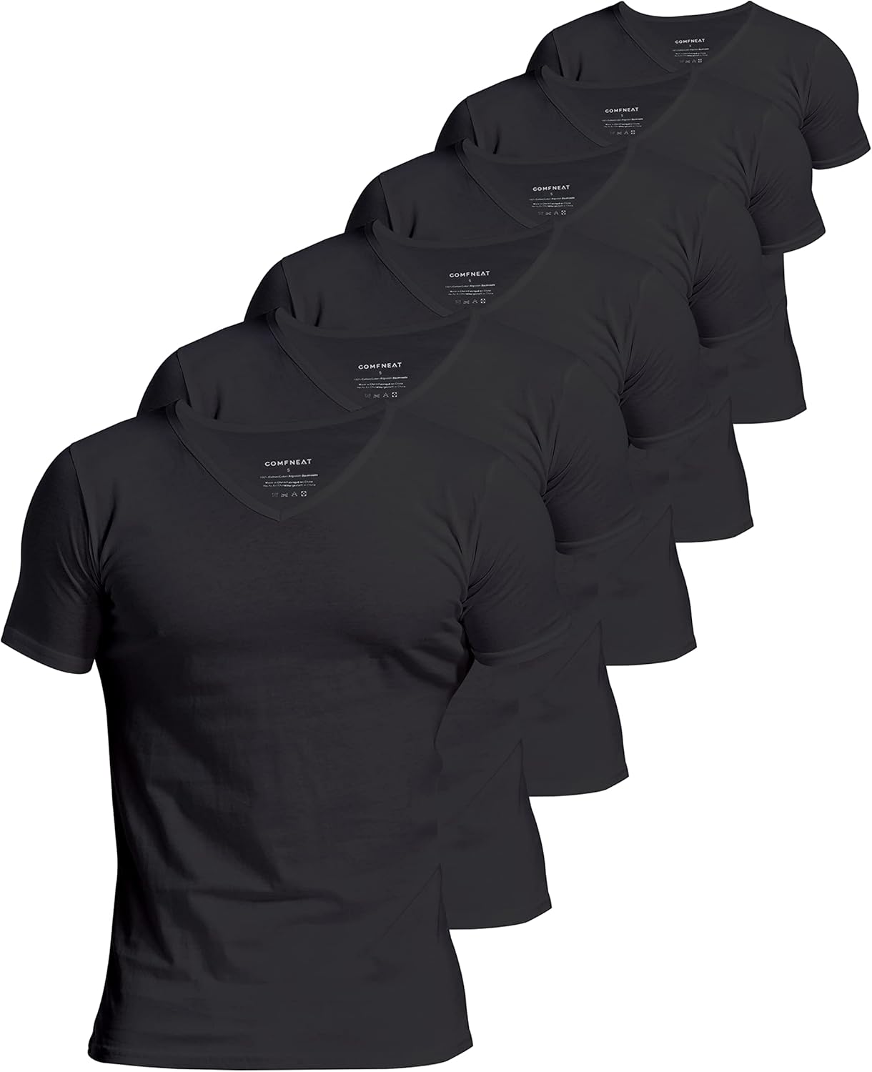 Comfneat Men's Undershirts 100 Percent Cotton V-Neck T-Shirts