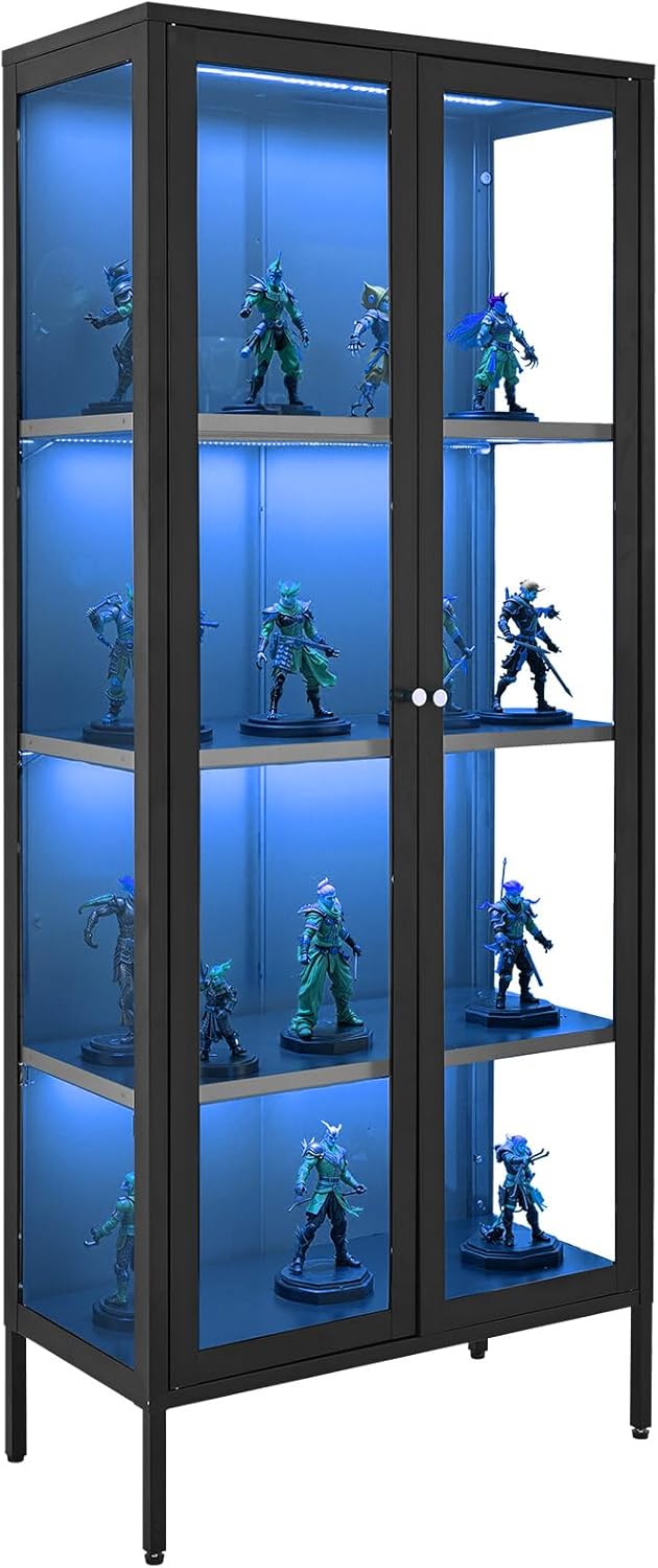 VEVOR Display Cabinet with Glass Door for Collectibles and Trophies