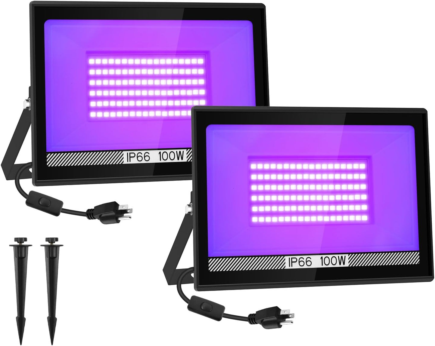 100W LED Black Lights for Outdoor Glow Parties and Halloween Fun