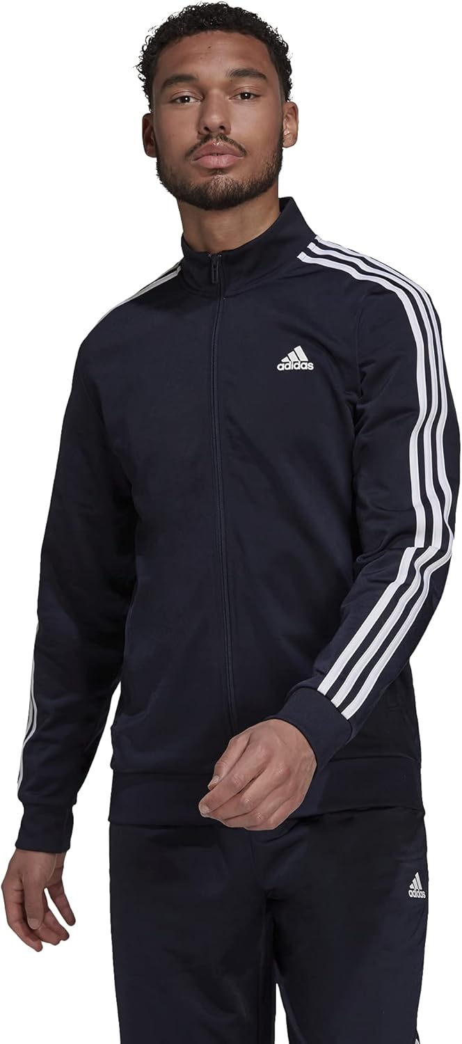 adidas Mens 3S Full-Zip Training Athletic Outerwear Casual Zip