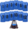 Basketball Jersey Pinnies Adult - Breathable 12-Number Training Vests