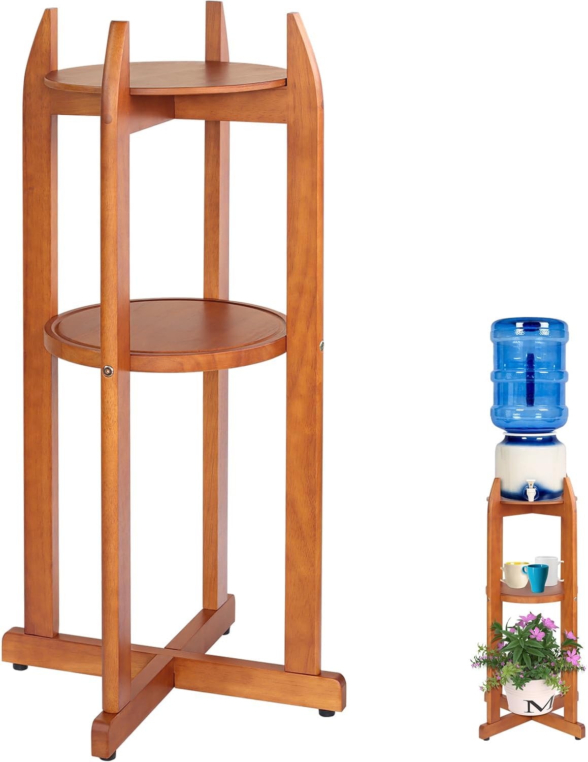 Natural Solid Wood Water Dispenser Floor Stand for 1-5 Gallon