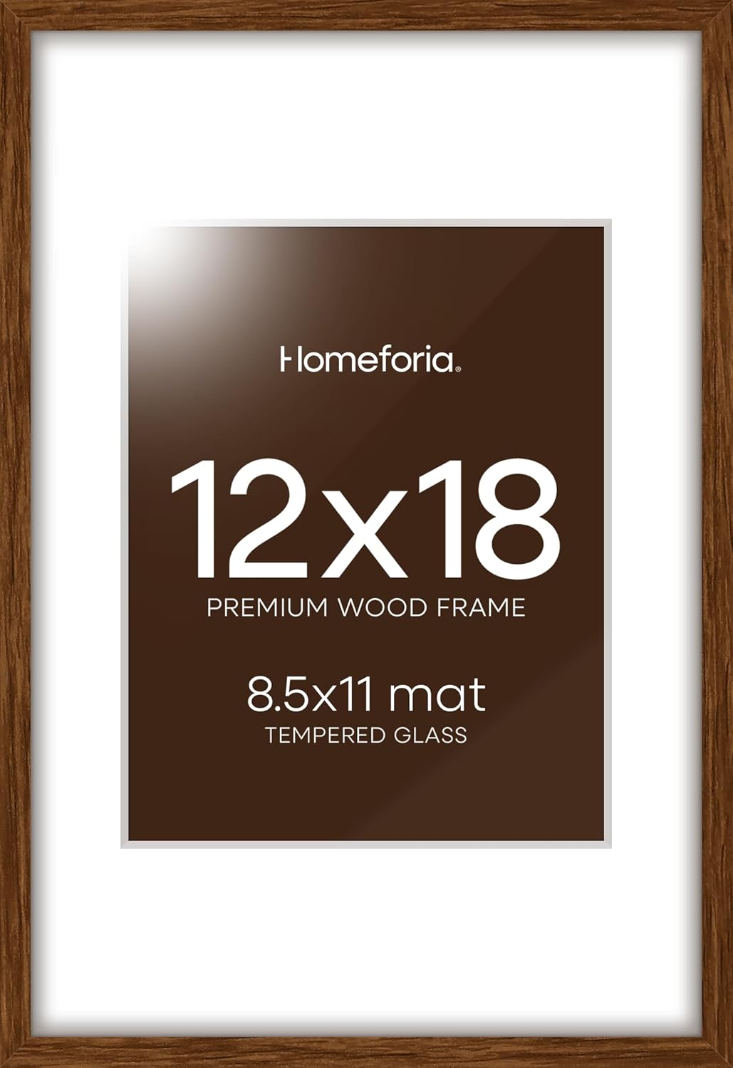Elegant 12x18 Walnut Wood Frame with Mat for Stunning Photos