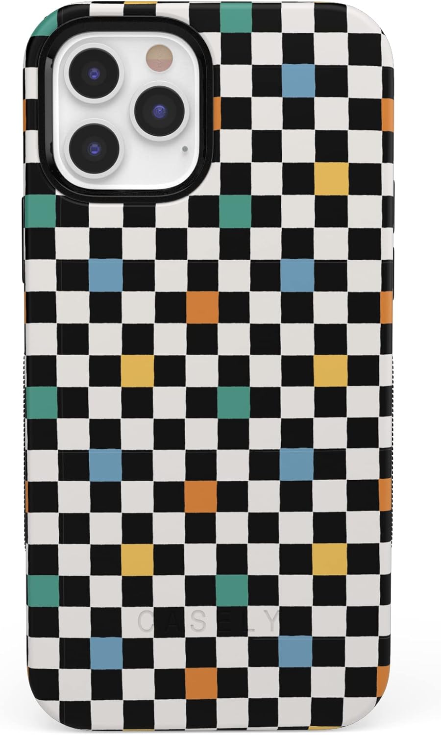Casely iPhone 12 Pro Max Case with Retro Checkerboard Design