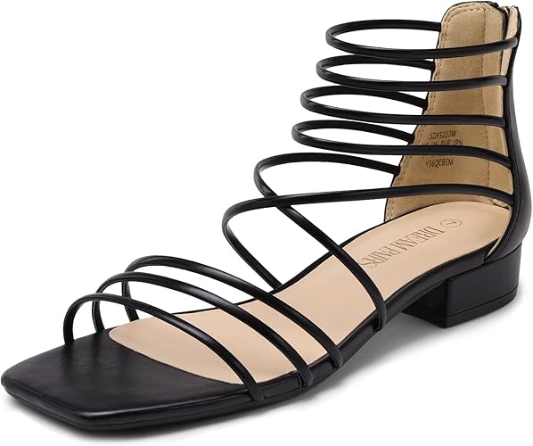 DREAM PAIRS Women's Summer Dressy Flat Sandals for Comfort