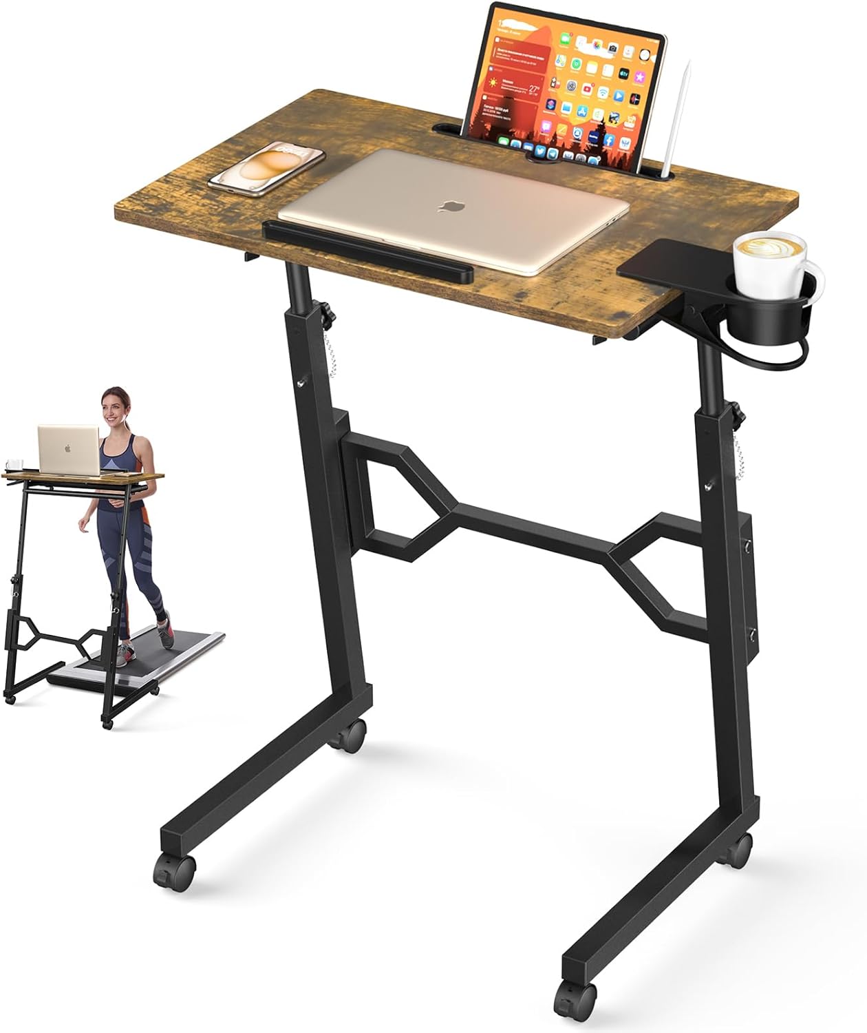 Small Standing Desk with Wheels for Treadmill Enthusiasts
