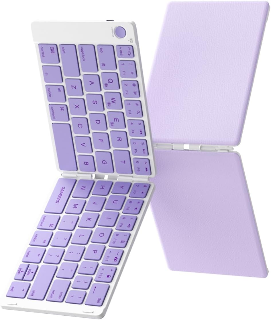 Samsers Wireless Foldable Keyboard: Sync 3 Devices Easily!