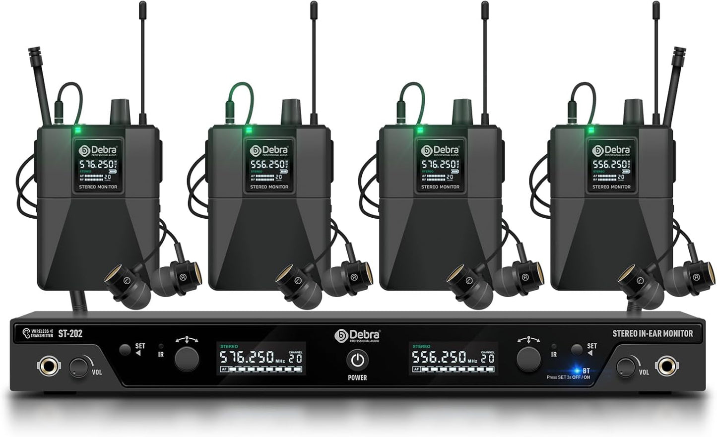 D Debra Audio PRO ST-202 UHF Stereo Wireless Monitor System